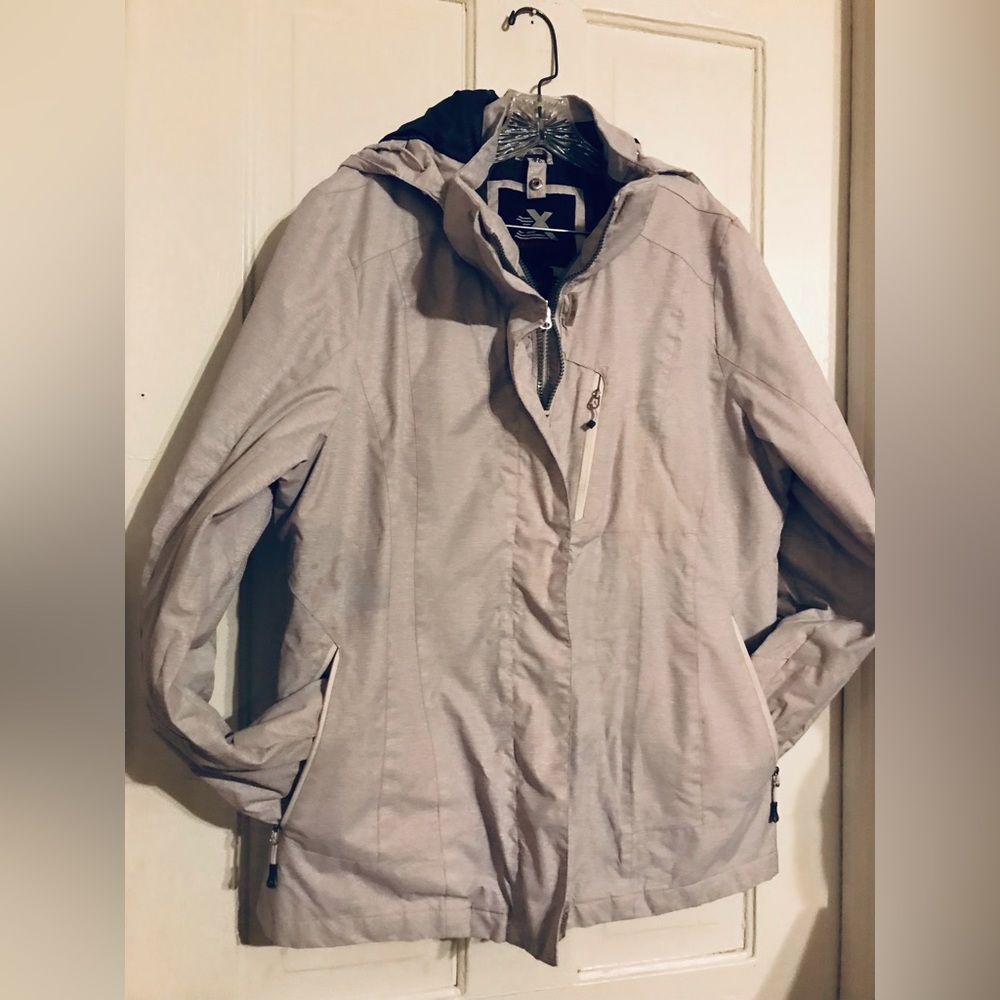 Pre owned ZEROXPOSUR removable hoodie Jacket, light gray size: XL for men’s.